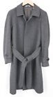 SUITSUPPLY Headington Men Coat UK34R Grey Wool Cashmere Stretch Patterned Belted