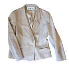 Womens Vintage BERT NEWMAN Beige Wool Short Blazer Dress Jacket sz 6 Petite
