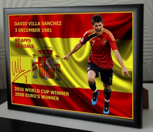 David Villa Framed Canvas Signed 