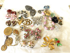 Vintage Jewelry Lot Damaged Craft Coro Dress Clip Earrings Rhinestones Repair