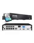 ZOSI 4K 8CH PoE NVR H.265+ 8 Ports 16 Channel 8MP Network Video Recorder Home