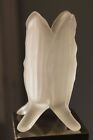 Rare 1893 Chicago World’s Fair LIBBEY FROSTED GLASS FOOTED LEAF VASE