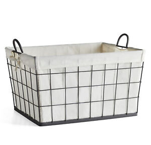Better Homes & Garden Antique Gray Wire Laundry Basket with Removable Liner
