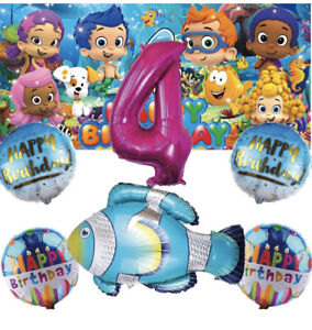 Bubble Guppies 4th Birthday Party Supplies Set Fourth Birthday Decorations