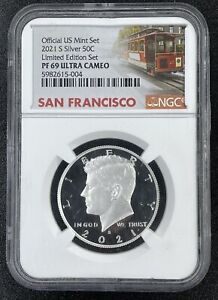 2021 S Silver Proof Kennedy Half Dollar NGC PF69 Ultra Cameo Limited Edition Set