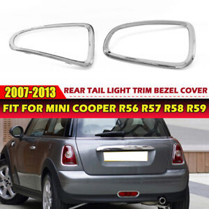 Chrome Pair Rear Tail Light Cover-Trim For Mini Cooper R56 R57 R58 R59 2007-2013 (For: Mini)