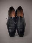 MASSIMO MATTEO Men’s Size 12 Shoe Black Leather Cap Toe CUOIO Italy Dress Shoe