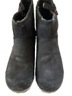 Sorel Women’s SZ 8 Explorer Black Suede Winter Snow Boot Ankle Zip Boot # 4467