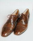 SALVATORE FERRAGAMO men's shoes size 11 D (M) brown leather cap toe Oxford.