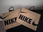 Lot 2 Nike Original Brown Paper Shopping Bags Handle Swoosh Logo Empty Bag