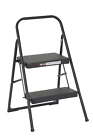 COSCO 2-Step Household Folding Steel Step Stool, All Black,7ft 11in Reach Height
