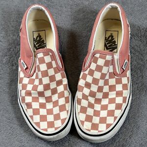 Vans Classic Checkered Slip-On Unisex Pink Casual Shoes Men 6 Women 7.5