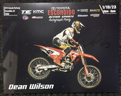 DEAN WILSON 2023 SIGNED AUTOGRAPHED 8.5X11 PHOTO POSTER SUPERCROSS TOYOTA HONDA