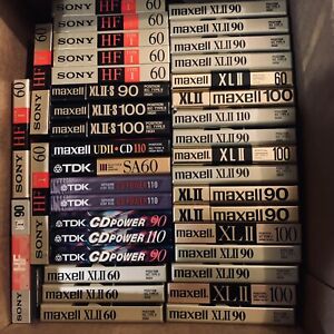 Large Beautiful Lot Of NOS Type ii High Bias Cassette Tapes Sealed Maxell XL TDK