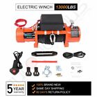13000lbs Electric Winch 12V Waterproof Truck Trailer Synthetic Rope 4WD w/ cover