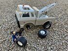 Original Owner Mighty Tonka Chevron Tow Truck Wrecker With Driver, Jack, Spare