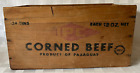Vintage CORNED BEEF Wood Wooden Advertising Crate IPC PARAGUAY 15x7