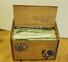 Vintage Wood Recipe Box & many Recipes Enesco Japan 5 3/4