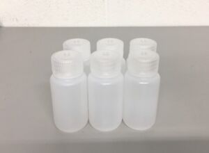 NEW (6) Nalgene Packaging Bottles, 60ml 2oz, Wide Mouth, HDPE