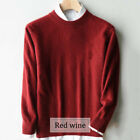 Mens Knit Cashmere Round Neck Jumper Pullover Wool Sweater Long Sleeve Cardigan
