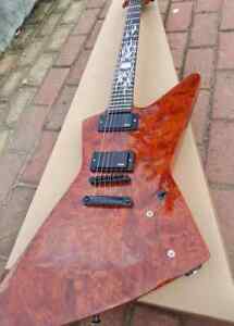 Custom Heterotypic Electric Guitar, Fingerboard Solar Flame Mosaic, New Guitar