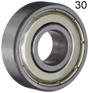 Thirty (30) 608ZZ 8x22x7 Shielded Greased Miniature Ball Bearings