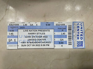Harry Styles Ticket Stub (10/19) October 9 2022 United Center Chicago - Night 2 