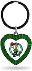 Boston Celtics Metal Keychain Rhinestone Colored Heart Shape