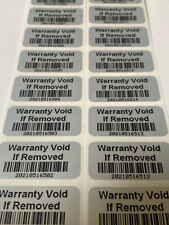 100 Warranty Void BAR-CODE Hologram Security Label Stickers Tamper Evident Seals