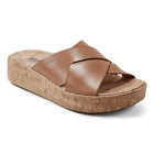 Women's Premium Genuine Leather Casual Slip-on Wedge Platform Sandals