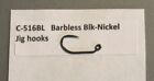 50 Jig Hooks C-516BL 9 Sizes available Barbless Black-nickel Competition