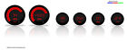 Universal 6 Gauge Set With Red LED Gauges and Black Bezel + Made In The USA