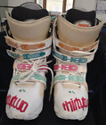 32 Thirty Two Fruit Boots Lashed Snowboard Boots Men's Size 9 White Teal Pink