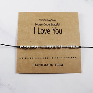 I Love You Morse Code Bracelet, Morris Jewelry for Women Men Secret Message Gift