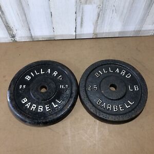 2-25 LB Standard Size Weight Plates BILLARD BARBELL MISMATCHED