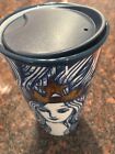 Starbucks 2016 Gold Crown Blue Mermaid Siren 12oz Ceramic Travel Tumbler Mug
