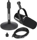 Shure MV7+ Hybrid Podcast Microphone and Stand - Black