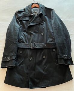 Banana Republic Women's Trench Coat L/G Belted w/Quilted Lining Jet Black