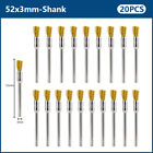 10/20pcs 3mm Wire Brushes Steel/Brass/Nylon Pen Brush Set For Dremel Rotary Tool