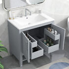 30 Inch Bathroom Cabinet With Sink Top Set 2 Doors Ceramic Sink Bathroom Vanity