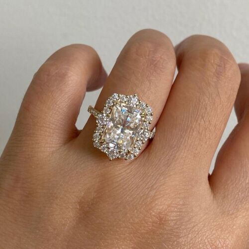 Diamond Ring White Gold 18k Engagement Radiant Cut IGI GIA Lab Created 3.90 Ct