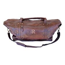 JRM Leather Duffle Adventure Bag Weekender Travel Luggage with Shoe Compartment