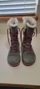 Sorel Gray And Wine Suede 1976-001 Winter Boots Women’s Size 7