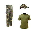 Kids Pack B Army Military Outdoor Dress Up T-shirt Trousers Cap DPM & HMTC Camo