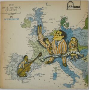 1958 DAVE BRUBECK QUARTET IN EUROPE Vinyl Demo LP UK Fontana TFL 5034 Map Jacket