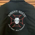 Johnny Suede Dickies Large Mechanic Jacket Quilted Black Skull Rockabilly Coat