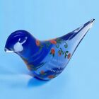 GANZ Hand Painted Blown Glass Blue Bird of Happiness Inspirational Blessed VTG