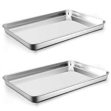 Stainless Steel Cookie Sheet Baking Pan Oven Tray Commercial Baking Sheet 2 Pcs