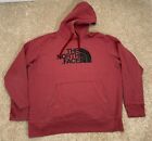 The North Face Hoodie Sweatshirt Red Pullover Logo Spell Out Mens Sz XL