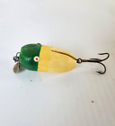 Vintage Glenwillow Products Ohio 1940’s Safe -T- Lure Fishing Lure Geen on White